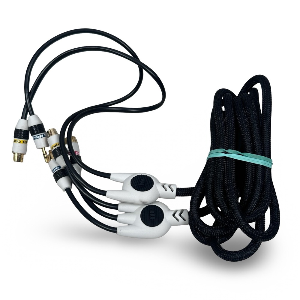 Monster iTV Link Cable 4ft S-Video 3.5mm to RCA Audio Braided Gold Plated Black
